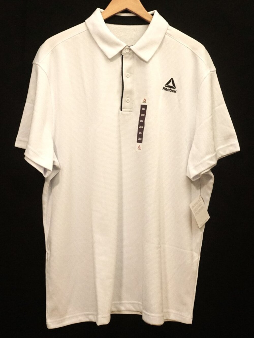 Reebok Classic Performance Polo Stark White Short Sleeve Shirt Men’s Size 2XL